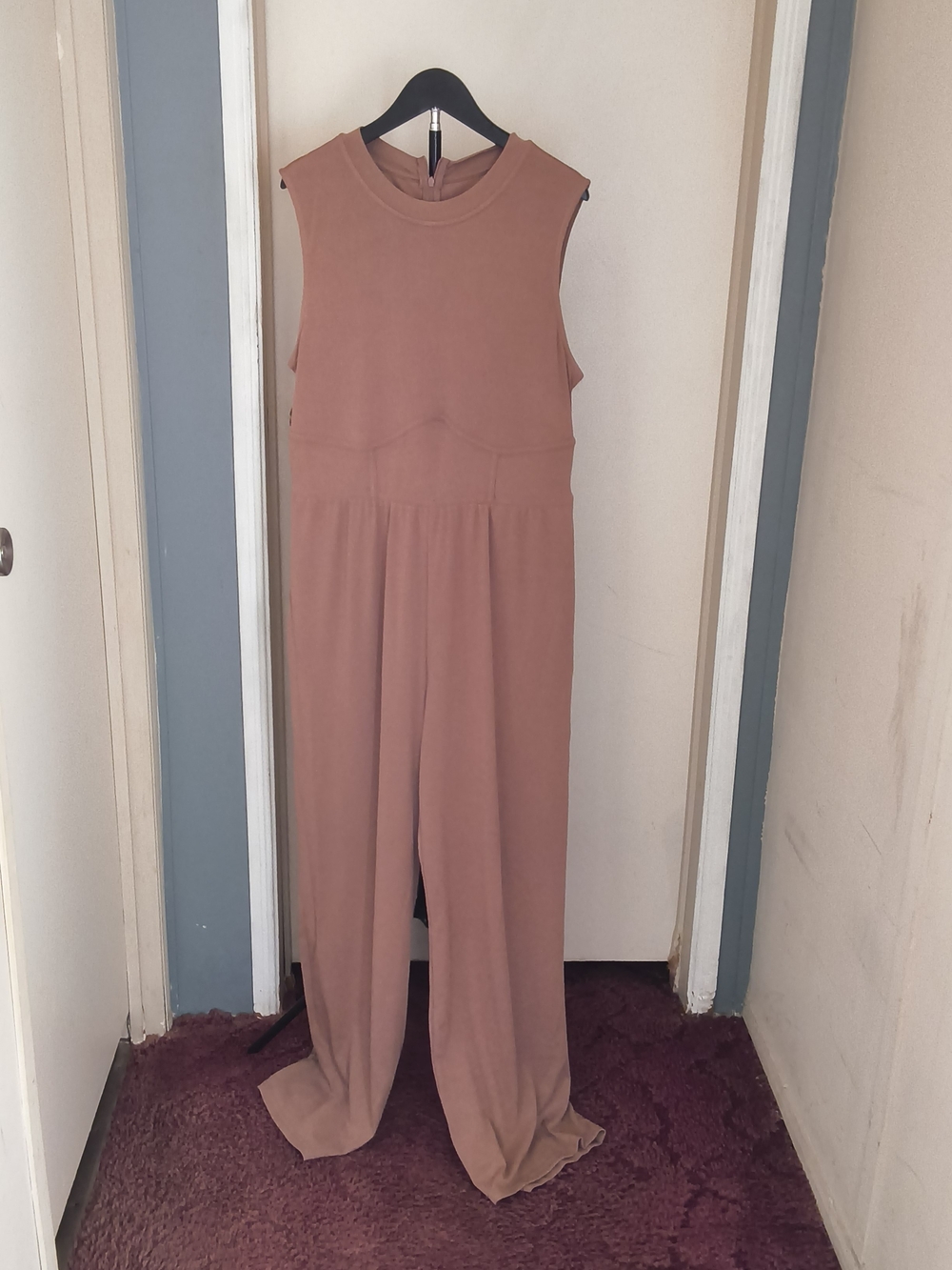 NWT Cider Solid Ribbed High Neck Wide Leg Jumpsuit - Size 1XL